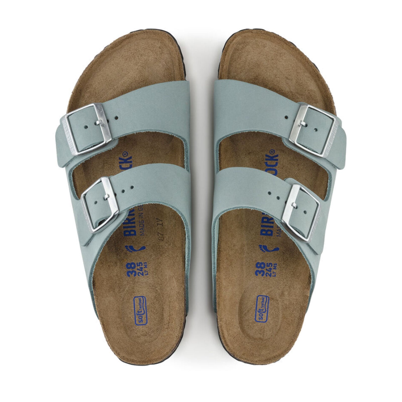 Birkenstock, Birkenstock Arizona Soft Footbed Narrow Slide Sandal (Donna) - Faded Aqua