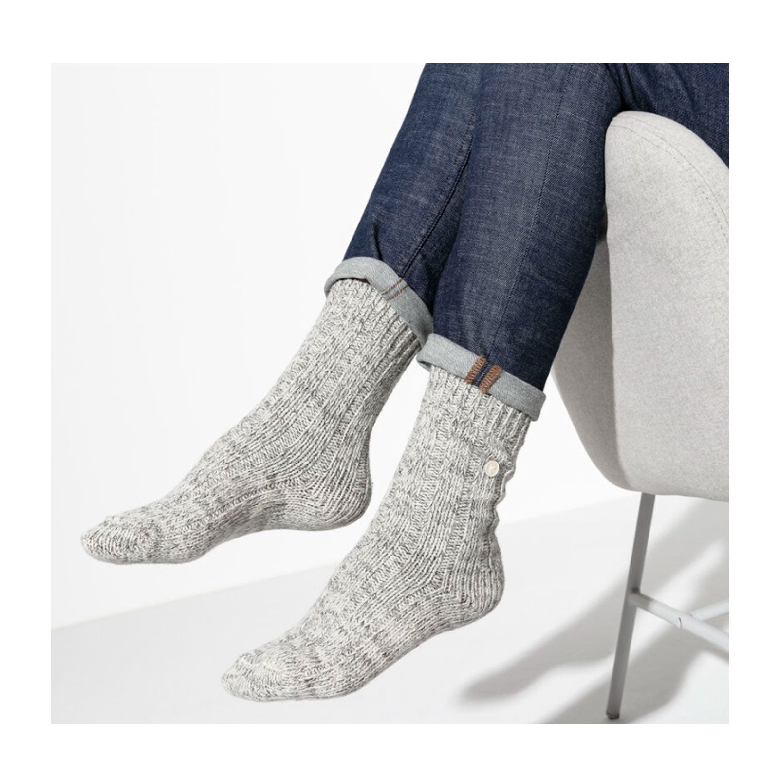 Birkenstock, Birkenstock Cotton Twist Crew Sock (Unisex) - Grigio chiaro