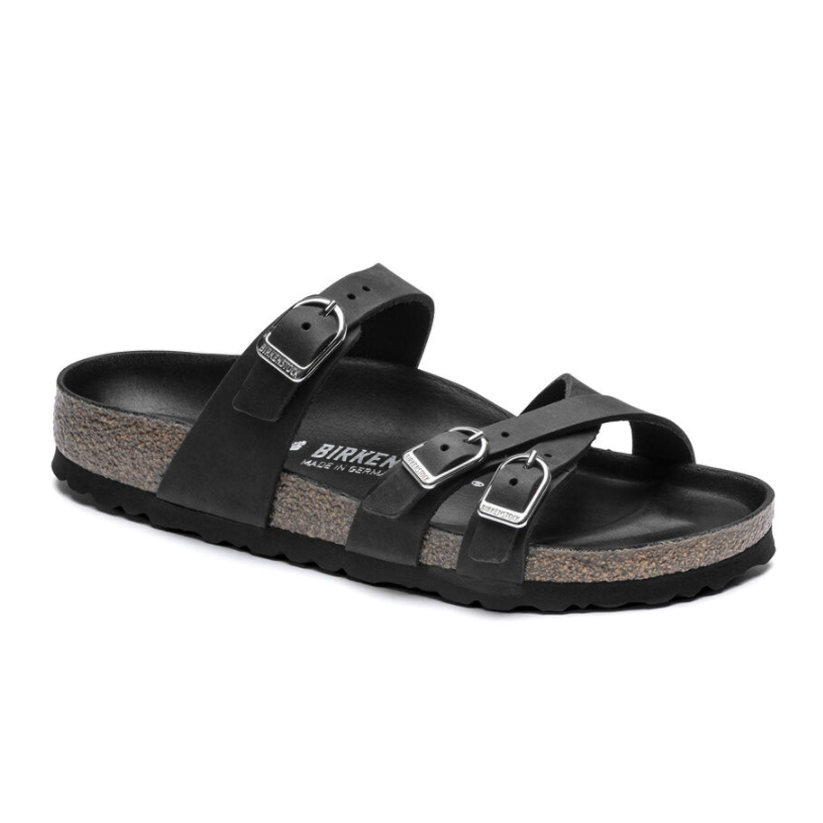 Birkenstock, Birkenstock Franca Hex Narrow Slide Sandal (Donna) - Pelle oliata nera