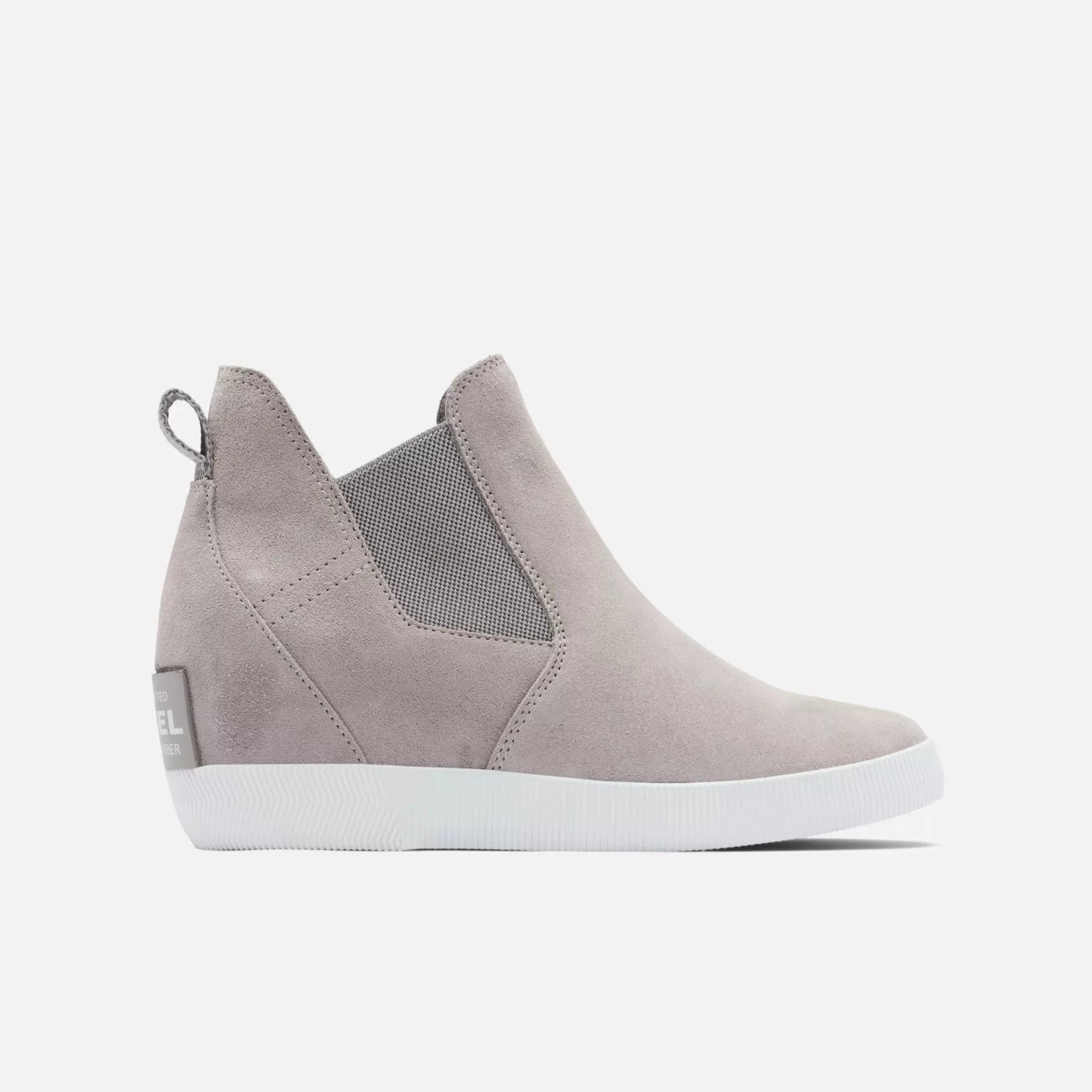 Sorel, Sorel Donna Out N About Slip-On Wedge Bootie - Grigio Cromo/Bianco
